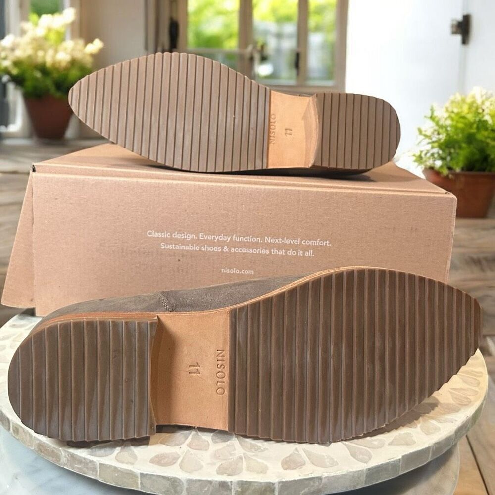 NISOLO Anthropologie $228 Chelsea Boots Women’s 11 Leather Ankle NEW Sustainable - Picture 11 of 13